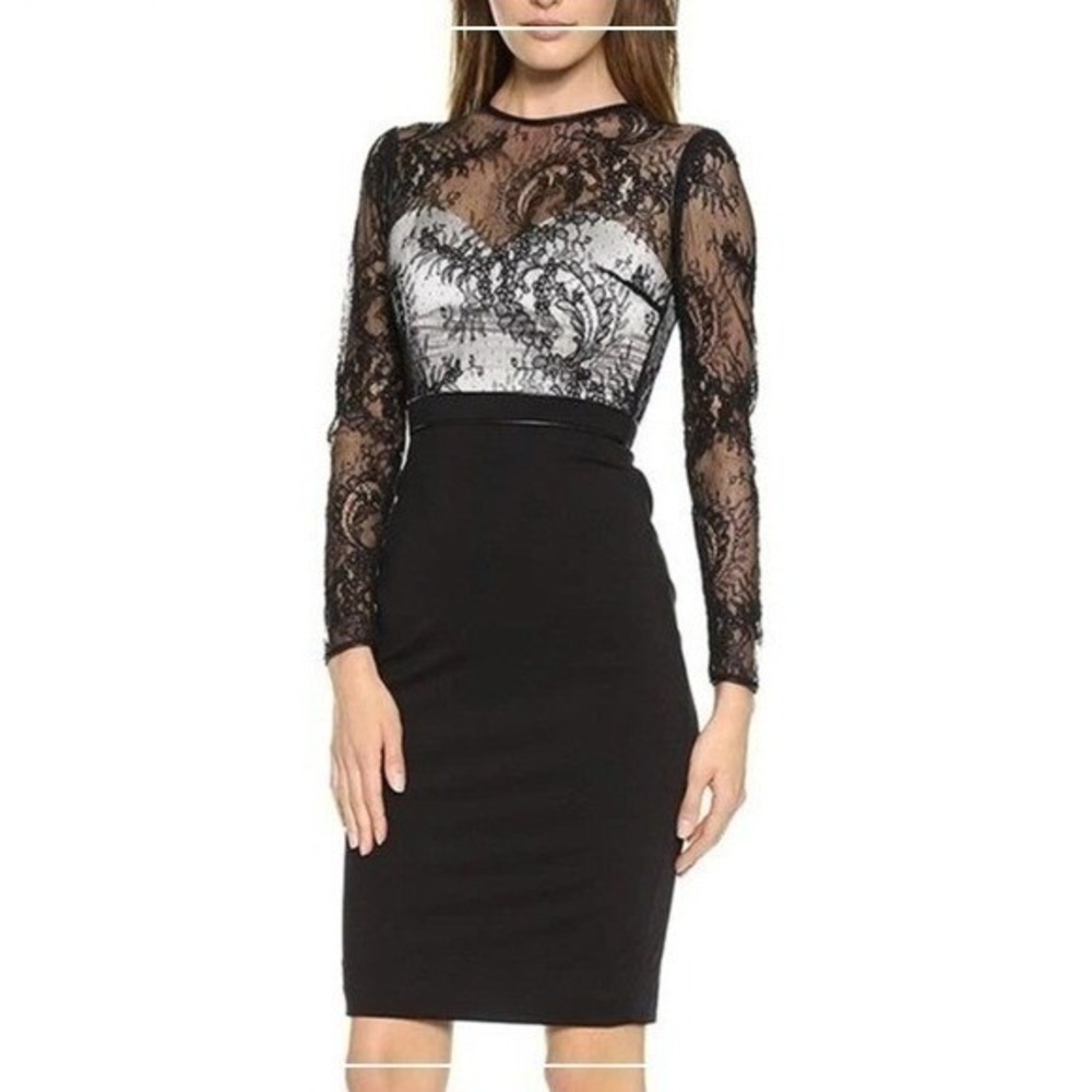 Catherine Deane Dress 2 Black Corset Boned Lace Zip Cocktail Romantic Evening